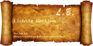 Lichtig Bettina névjegykártya
